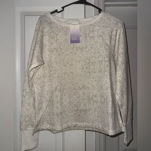 Stars Above | cream/tan lightweight sweatshirt top, size XS